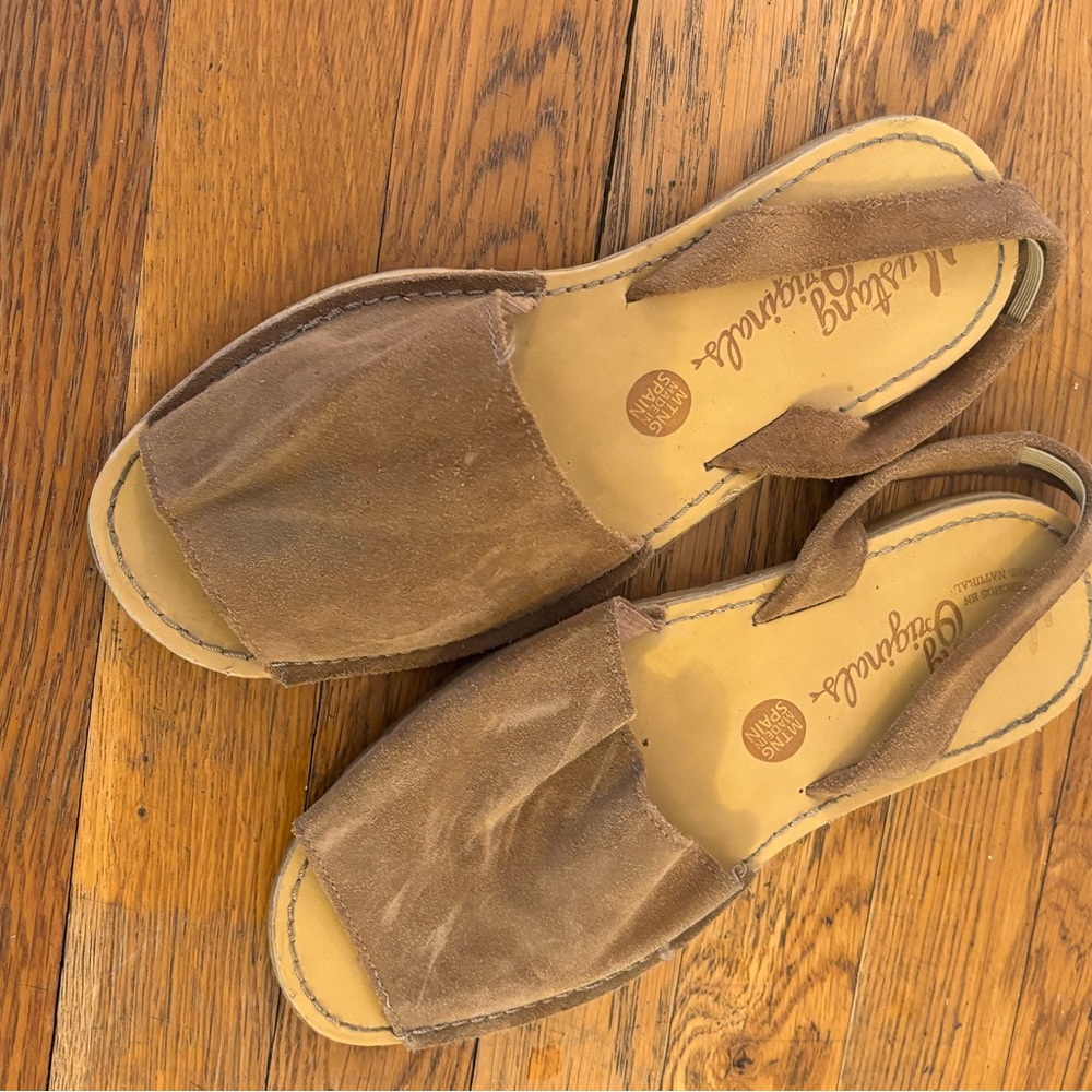 Brown Leather Espadrille Sandals